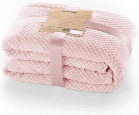 Púdrovoružová deka z mikrovlákna DecoKing Henry, 70 x 150 cm