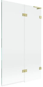 Mexen Lunar L, 2-krídlová vaňová zástena pravá 110 x 150 cm, číre sklo, zlatá matná, 897L-110-100-55-00-P