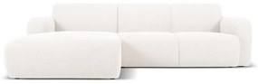 Biela rohová pohovka z textílie bouclé (ľavý roh) Molino – Micadoni Home