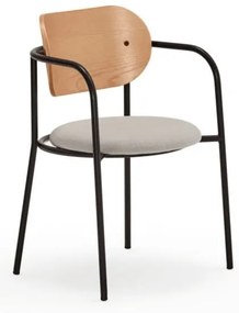 Sivá jedálenská stolička v dekore duba Eclipse - Teulat