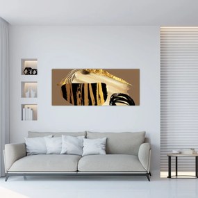 Obraz - Abstrakcia golden brown N⁰2 (120x50 cm)