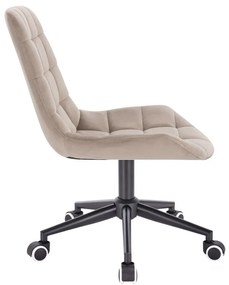 LuxuryForm DESIGN Stolička PARIS VELUR na čiernej podstave s kolieskami - latte