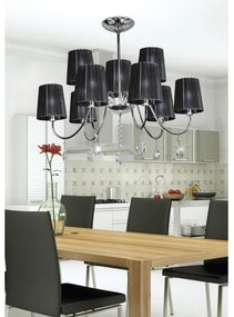 Luster na tyči SORENTO 9xE14/40W/230V čierna