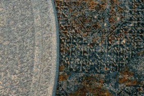 Koberec OMEGA MAMLUK tmavomodrý / hnedý kruh