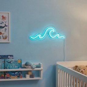 Neónové nástenné svietidlo modré vrátane LED - Wave