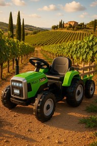 Elektrické autíčko Traktor s prívesom NV-X611 zelené