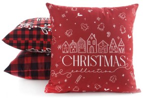 EUROFIRANY VIANOČNÁ DEKORAČNÁ OBLIEČKA NA VANKÚŠ CHRISTMAS 45X45 CM VZOROVANÁ