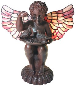 Stolná lampa Tiffany Ange - 33 * 21 * 33 cm E14 / max 2 * 25W