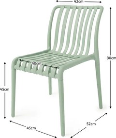 Záhradný set TREGO ISLAND - 4 stoličky a okrúhly stôl ø 90 cm, zelená
