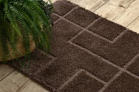 Sada kúpeľňových koberčekov SUPREME LINES línie, hnedá