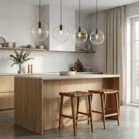 Toolight - Závesné svietidlo Lassi 30cm APP308-1CP, E27, čierna, OSW-00340