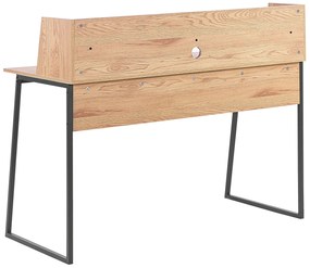 Písací stôl s policou 120 x 59 cm svetlé drevo/čierna GORUS Beliani