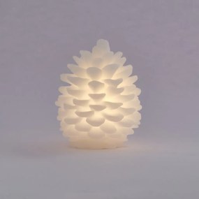DECOLED LED sviečka, vosk, kužeľ, 14 x 18,5 cm, biela