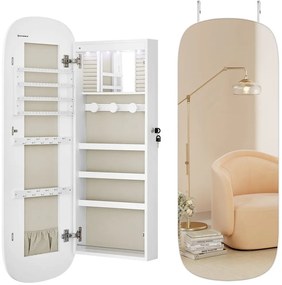 Nástenná šperkovnica so zrkadlom Hona biela