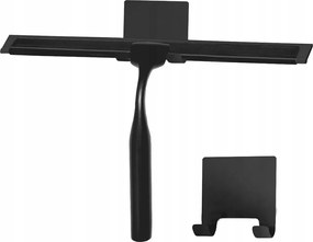 Nerezová stierka na sprchové kúty REA - YZ-G04 - s úchytom - čierna matná