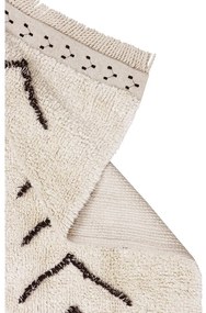 Krémový prateľný ručne tkaný bavlnený koberec 170x240 cm Bereber Rhombs – Lorena Canals