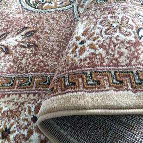 Orientálny koberec s kvetinovým vzorom v hnedej farbe Alfa 09 Rozmer: 40x60 cm