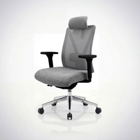 Ergonomická kancelárska stolička sivá so sieťovinou VECTOR