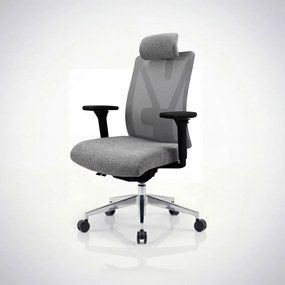 Ergonomická otočná kancelárska stolička so sieťovaným operadlom, sivá: VECTOR