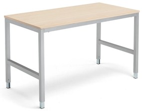 Pracovný stôl OPTION, 1400x700x720-900 mm, breza, strieborná