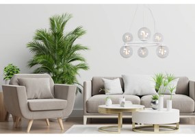 Závesné svietidlo Paris, 6x číre sklenené tienidlo, W, O