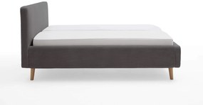 Čalúnená posteľ taupe s úložným priestorom 180 x 200 cm menčester sivá MUZZA