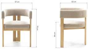 Jídelní židle HAILEY z masivu krémová/přírodní