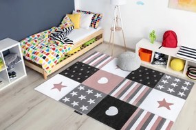 Koberec PETIT TEENY SRDCE HVIEZDY ružový