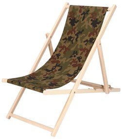 Platinet Záhradné ležadlo maskáčové/buk PL0724