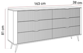 Komoda TURNER čierna 163cm