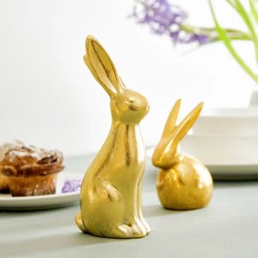 Dekoratívna figúrka zajaca MAX zlatá 845166