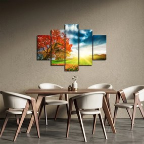 Obraz krajiny zaliate slnečným svitom (150x105 cm)