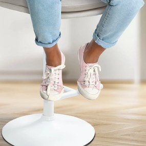 Barová stolička Damar - zamat, biely rám - krémová