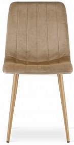 Hnedá zamatová stolička LAVA