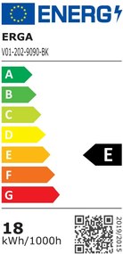 Erga Olivia, okrúhle LED zrkadlo 90cm, čierny kovový rám, 2070 lm, 6500K, predné osvetlenie, ERG-V01-202-9090-BK