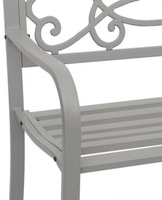 Záhradná lavička HWC-F44, 2-miestna oceľ s práškovým nástrekom - sivá