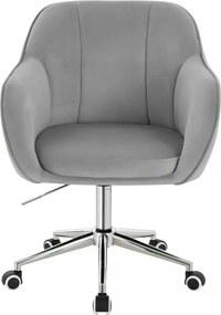 LuxuryForm DESIGN Stolička AVOLA VELUR na striebornej podstave s kolieskami - svetlo šedá