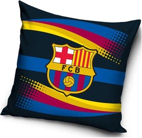 Velúrový vankúš FC Barcelona - motív Wave | 40x40 cm