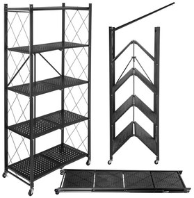 Pojazdný regál GESTEL 5 políc čierny