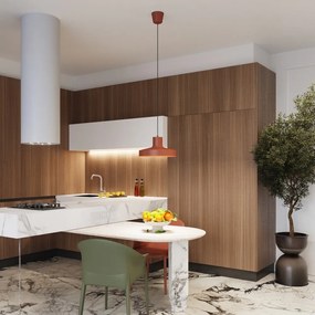 Oranžové závesné svietidlo s kovovým tienidlom Vito – Sollux