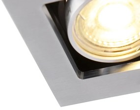 Sada 6 zapustených bodových svetiel hliníkových obdĺžnikových 2-svetiel - Qure