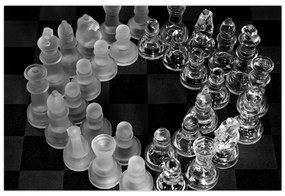 Obraz - čiernobiele šachy (90x60 cm)