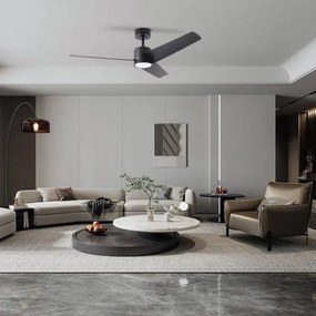 ZEVENTI - LED stropný ventilátor ORVIETO LED/18W/230V Wi-Fi Tuya čierny + diaľkové ovládanie