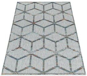 Šnúrkový koberec Bahama 3D romby multicolor
