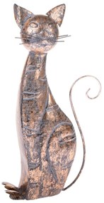 Dekorácia Sediaci plechový kocúr, 24,5 x 45 x 10 cm