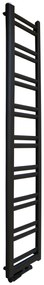 Regnis Retro, vykurovacie teleso 300x1450mm so stredovým pripojením 50mm, 582W, čierna matná, RETRO145/30/D5/BLACK