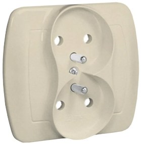AGZ2 Zásuvka dvojitá z/u béžová
