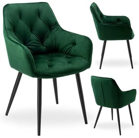 Jedálenská stolička NEVADA zamatová, tmavozelená