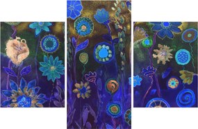 Obraz tmavomodrých kvetov (90x60 cm)