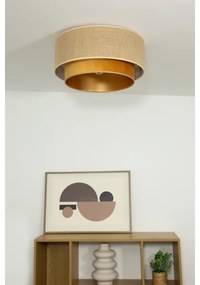 Stropné svietidlo SARTA 1×E27/60 W/230 V, priemer 45 cm, medená/juta